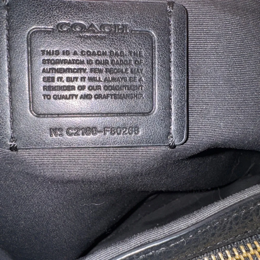 Coach Black Leather Shoulder Bag with Gold Accents - Picture 4 of 4